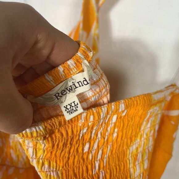 Rewind Womens Orange Diamond Print Halter Dress Size XXL - Picture 10 of 11